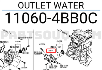 Nissan 110604BB0C OUTLET WATER