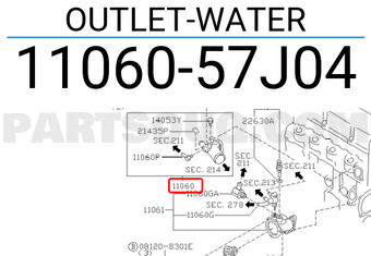 Nissan 1106057J04 OUTLET-WATER