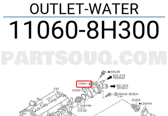 Nissan 110608H300 OUTLET-WATER