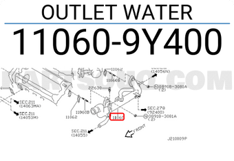 Nissan 110609Y400 OUTLET WATER