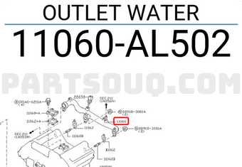 Nissan 11060AL502 OUTLET WATER