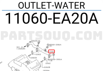 Nissan 11060EA20A OUTLET-WATER