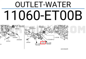 Nissan 11060ET00B OUTLET-WATER
