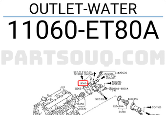 Nissan 11060ET80A OUTLET-WATER
