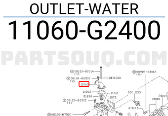 Nissan 11060G2400 OUTLET-WATER