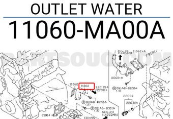 Nissan 11060MA00A OUTLET WATER