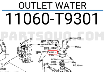 Nissan 11060T9301 OUTLET WATER