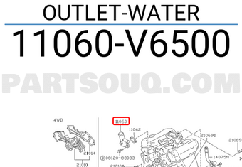 Nissan 11060V6500 OUTLET-WATER