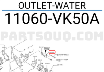 Nissan 11060VK50A OUTLET-WATER