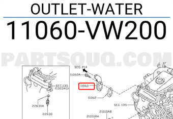 Nissan 11060VW200 OUTLET-WATER