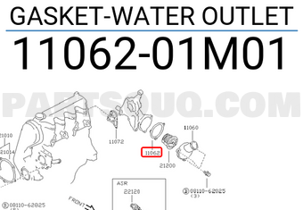 Nissan 1106201M01 GASKET-WATER OUTLET