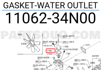 Nissan 1106234N00 GASKET-WATER OUTLET