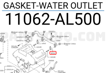 Nissan 11062AL500 GASKET-WATER OUTLET