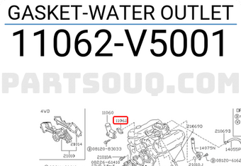 Nissan 11062V5001 GASKET-WATER OUTLET