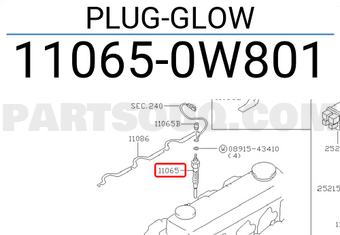 Nissan 110650W801 PLUG-GLOW