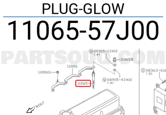Nissan 1106557J00 PLUG-GLOW