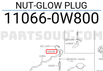 Nissan 110660W800 NUT-GLOW PLUG