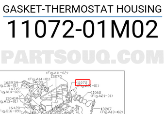 Nissan 1107201M02 GASKET-THERMOSTAT HOUSING