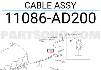 Nissan 11086AD200 CABLE ASSY
