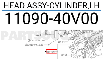 Nissan 1109040V00 HEAD ASSY-CYLINDER,LH