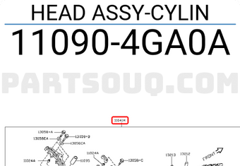 Nissan 110904GA0A HEAD ASSY-CYLIN