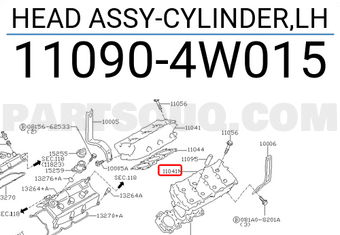 Nissan 110904W015 HEAD ASSY-CYLINDER,LH