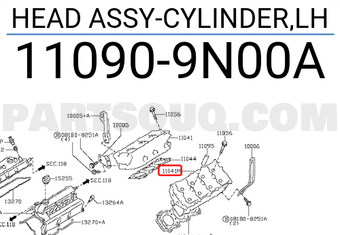 Nissan 110909N00A HEAD ASSY-CYLINDER,LH