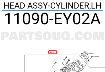 Nissan 11090EY02A HEAD ASSY-CYLINDER,LH
