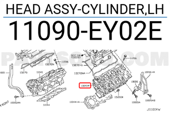 Nissan 11090EY02E HEAD ASSY-CYLINDER,LH