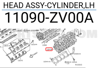 Nissan 11090ZV00A HEAD ASSY-CYLINDER,LH