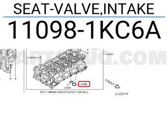 Nissan 110981KC6A SEAT-VALVE,INTAKE