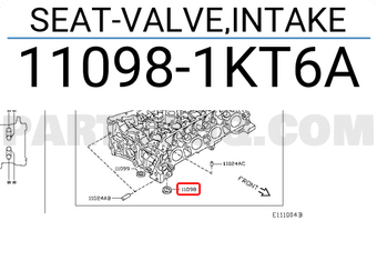 Nissan 110981KT6A SEAT-VALVE,INTAKE