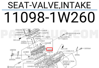 Nissan 110981W260 SEAT-VALVE,INTAKE