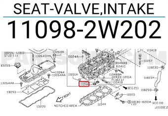 Nissan 110982W202 SEAT-VALVE,INTAKE