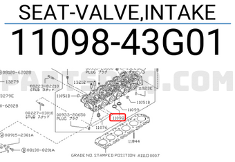 Nissan 1109843G01 SEAT-VALVE,INTAKE