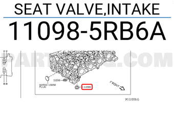 Nissan 110985RB6A SEAT VALVE,INTAKE