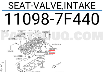 Nissan 110987F440 SEAT-VALVE,INTAKE