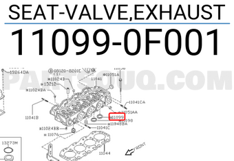 Nissan 110990F001 SEAT-VALVE,EXHAUST