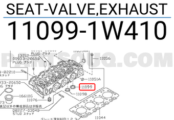 Nissan 110991W410 SEAT-VALVE,EXHAUST