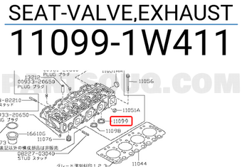 Nissan 110991W411 SEAT-VALVE,EXHAUST