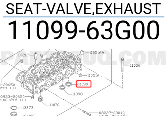 Nissan 1109963G00 SEAT-VALVE,EXHAUST