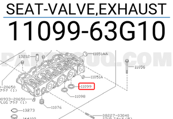 Nissan 1109963G10 SEAT-VALVE,EXHAUST