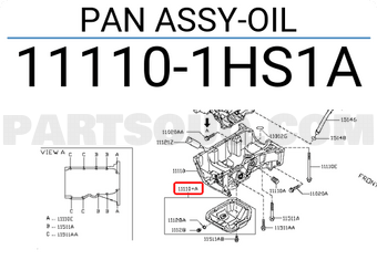 Nissan 111101HS1A PAN ASSY-OIL