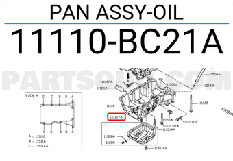 Nissan 11110BC21A PAN ASSY-OIL