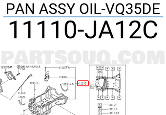Nissan 11110JA12C PAN ASSY OIL-VQ35DE