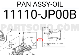 Nissan 11110JP00B PAN ASSY-OIL