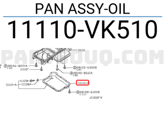Nissan 11110VK510 PAN ASSY-OIL
