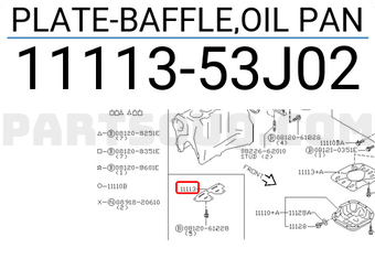 Nissan 1111353J02 PLATE-BAFFLE,OIL PAN