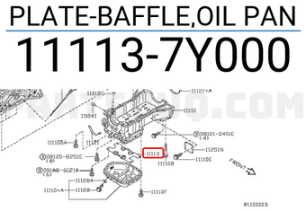 Nissan 111137Y000 PLATE-BAFFLE,OIL PAN