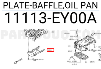 Nissan 11113EY00A PLATE-BAFFLE,OIL PAN